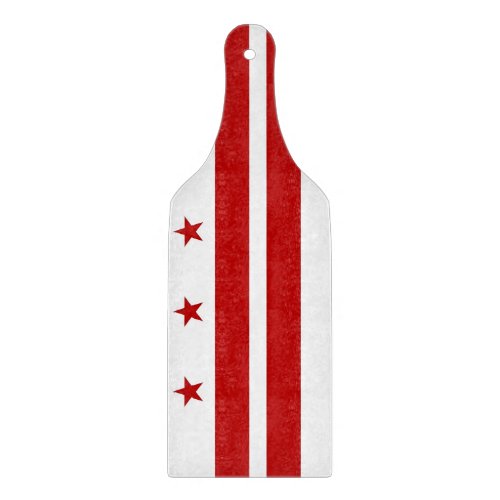 Glass cutting board paddle Washington DC flag