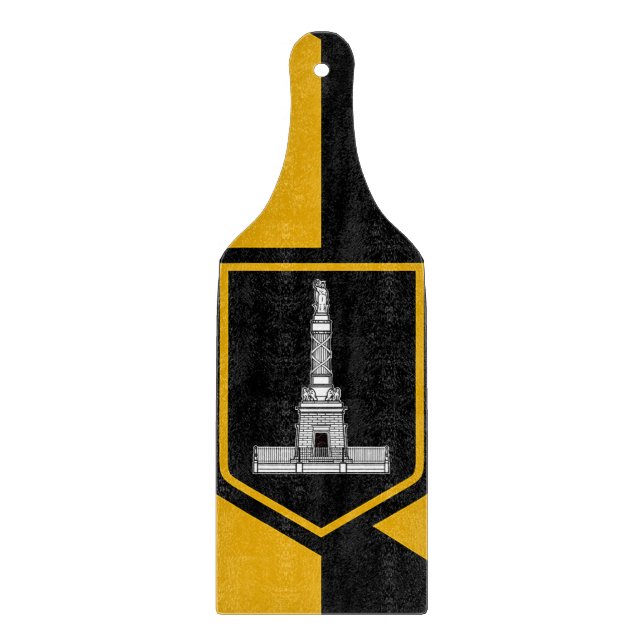 Glass cutting board paddle with flag Baltimore (Front)