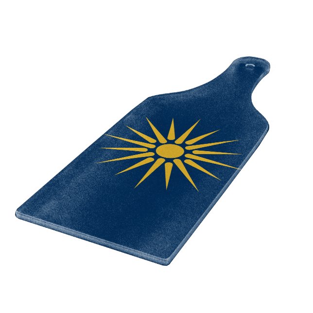 Glass cutting board paddle with flag Macedonia (Corner)