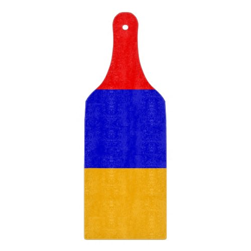 Glass cutting board paddle with flag of Armenia