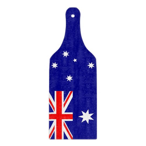 Glass cutting board paddle with flag of Australia