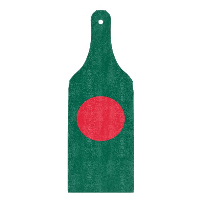 Glass cutting board paddle with flag of Bangladesh (Front)
