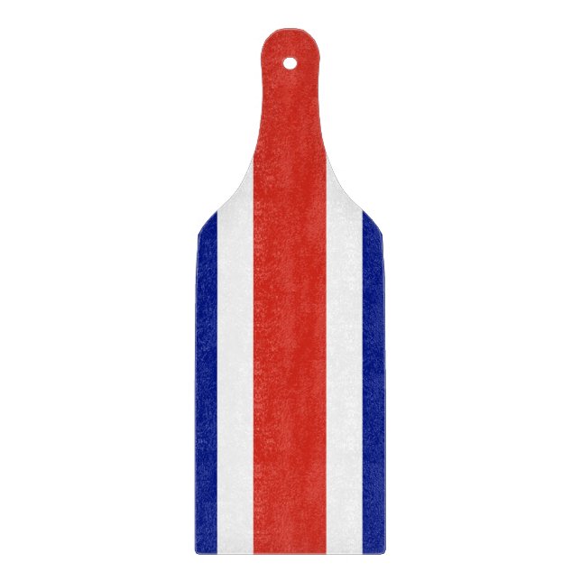 Glass cutting board paddle with flag of Costa Rica (Front)