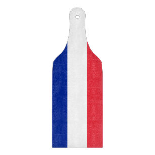 Glass cutting board paddle with flag of France