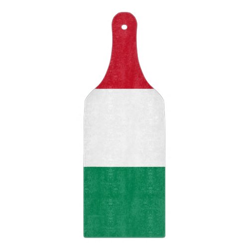 Glass cutting board paddle with flag of Hungary