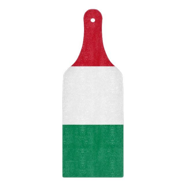 Glass cutting board paddle with flag of Hungary (Front)