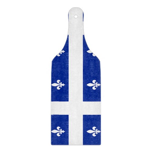 Glass cutting board paddle with flag Quebec