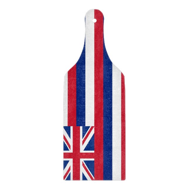Glass cutting board paddle with Hawaii flag (Front)