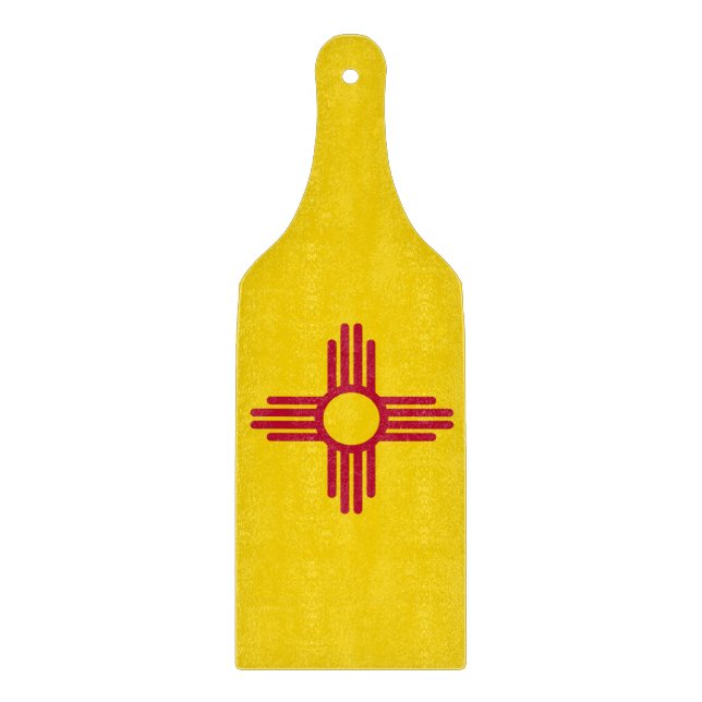 Glass cutting board paddle with New Mexico flag (Front)