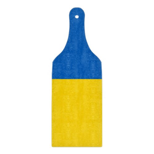 Glass cutting board paddle with Ukraine flag
