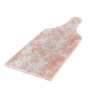Glass Cutting Board - Rose Gold Marble Pattern