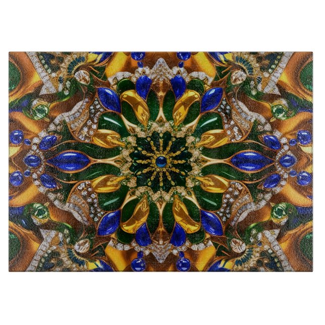 Glass cutting board with Brazil Colors (Front)
