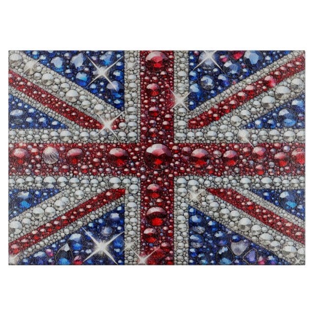 Glass cutting board with British Colors (Front)