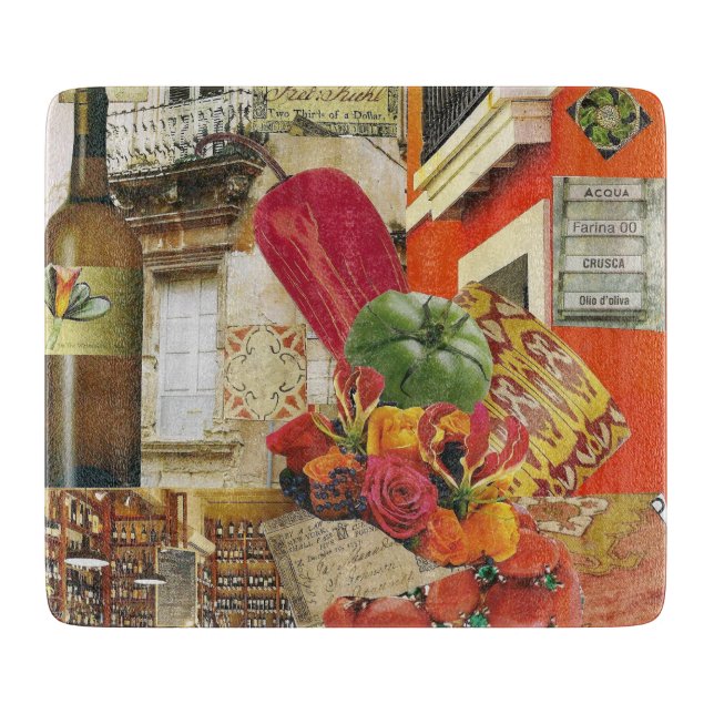 Glass Cutting Board with Chili Pepper (Front)