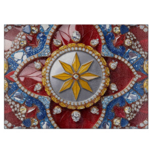 Glass cutting board with Colombian Colors