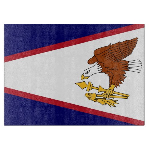 Glass cutting board with Flag of American Samoa