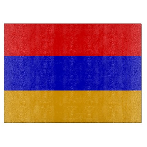 Glass cutting board with Flag of Armenia