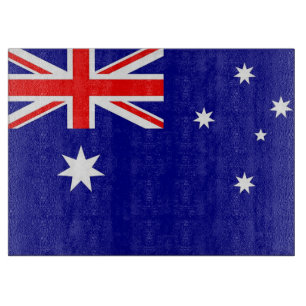 Glass cutting board with Flag of Australia