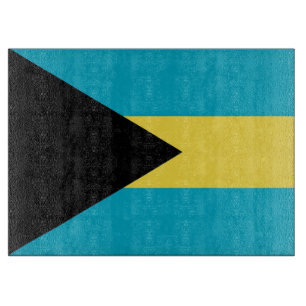 Glass cutting board with Flag of Bahamas