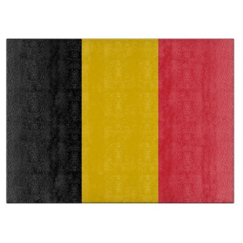 Glass cutting board with Flag of Belgium