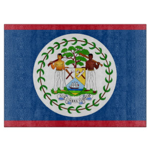 Glass cutting board with Flag of Belize