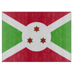Glass cutting board with Flag of Burundi