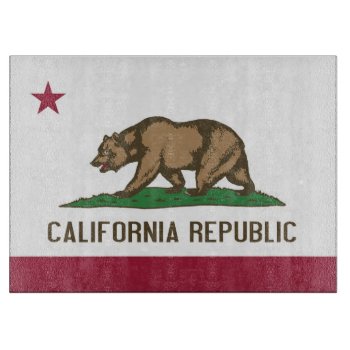 Glass Cutting Board With Flag Of California State by AllFlags at Zazzle
