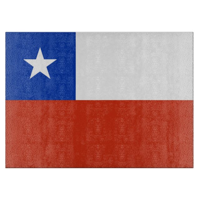 Glass cutting board with Flag of Chile (Front)