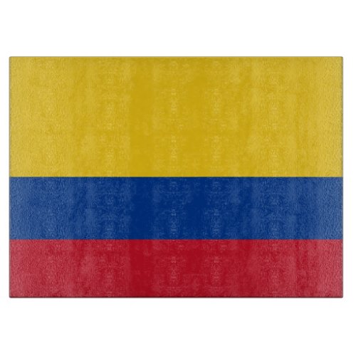 Glass cutting board with Flag of Colombia