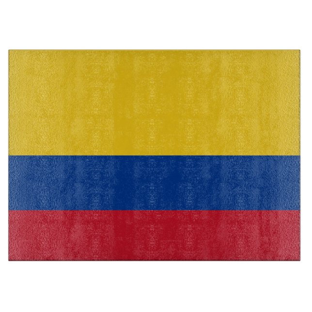 Glass cutting board with Flag of Colombia (Front)