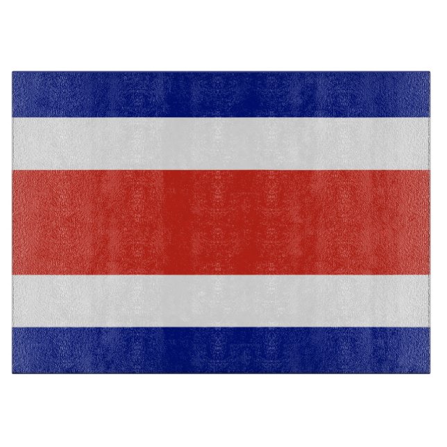 Glass cutting board with Flag of Costa Rica (Front)