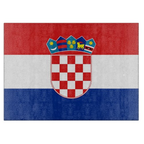 Glass cutting board with Flag of Croatia