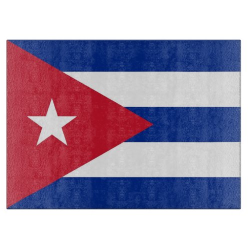 Glass cutting board with Flag of Cuba