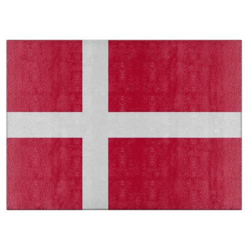 Glass cutting board with Flag of Denmark