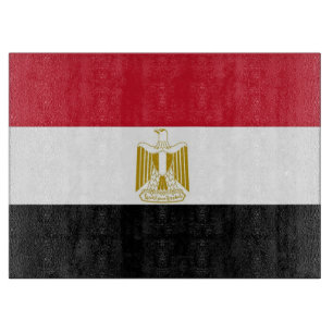 Glass cutting board with Flag of Egypt