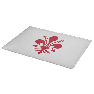 Glass cutting board with Flag of Florence