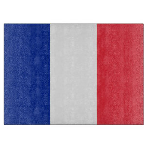 Glass cutting board with Flag of France