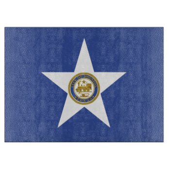 Glass Cutting Board With Flag Of Houston by AllFlags at Zazzle