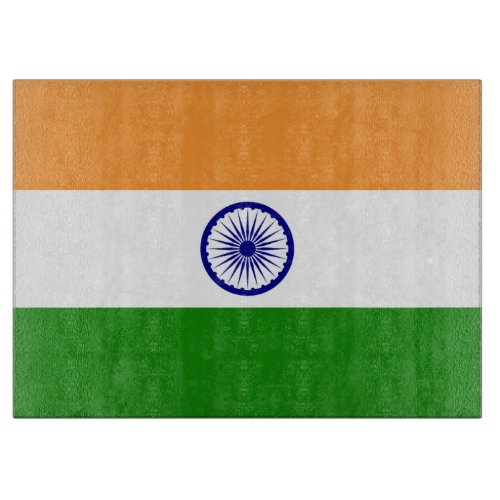 Glass cutting board with Flag of India