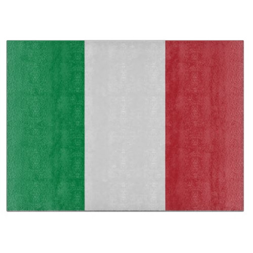 Glass cutting board with Flag of Italy