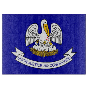 Glass cutting board with Flag of Louisiana, USA