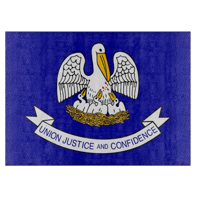 Glass cutting board with Flag of Louisiana, USA (Front)