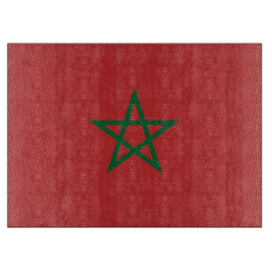 Glass cutting board with Flag of Morocco
