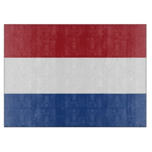 Glass cutting board with Flag of Netherlands