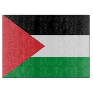 Glass cutting board with Flag of Palestine