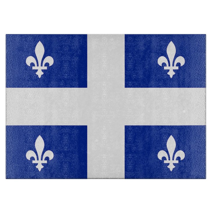 Glass cutting board with Flag of Quebec Zazzle
