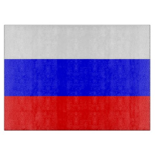 Glass cutting board with Flag of Russia