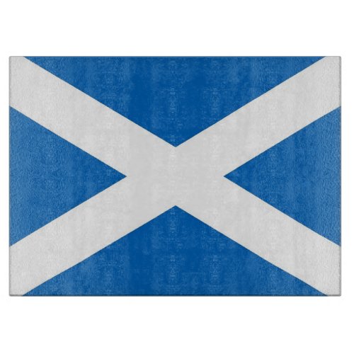 Glass cutting board with Flag of Scotland