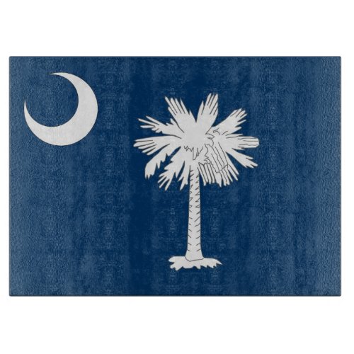 Glass cutting board with Flag of South Carolina