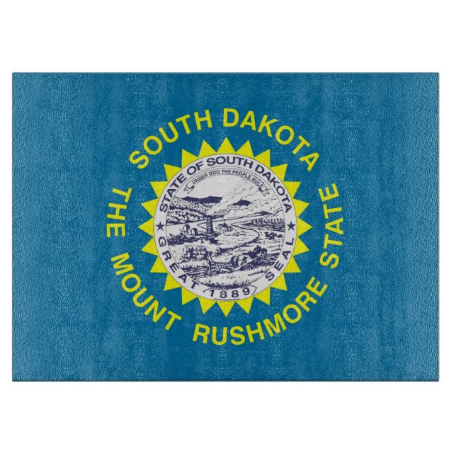 Glass cutting board with Flag of South Dakota (Front)